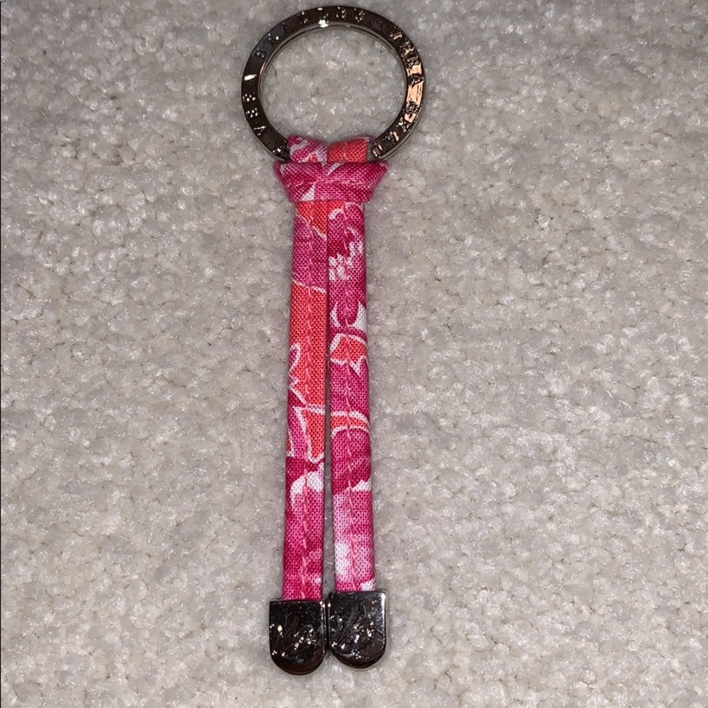 Vera Bradley key chain key fob pink Orange